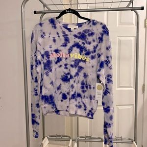 NWT- Women’s Spiritual Gangster sweatshirt “Aloha Vibes” purple tie-dye (Medium)